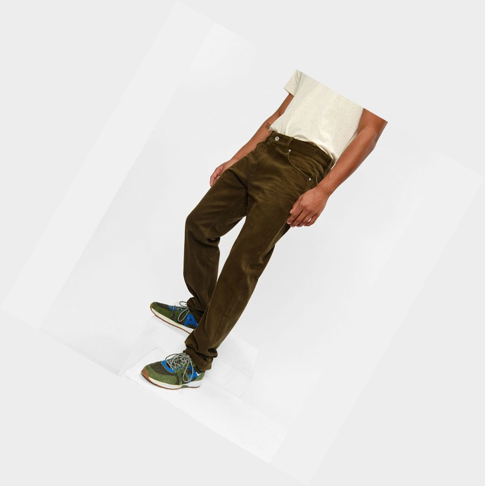 Khaki Men's Aigle Recycled Cotton X Faguo Pants | FCOM-81635