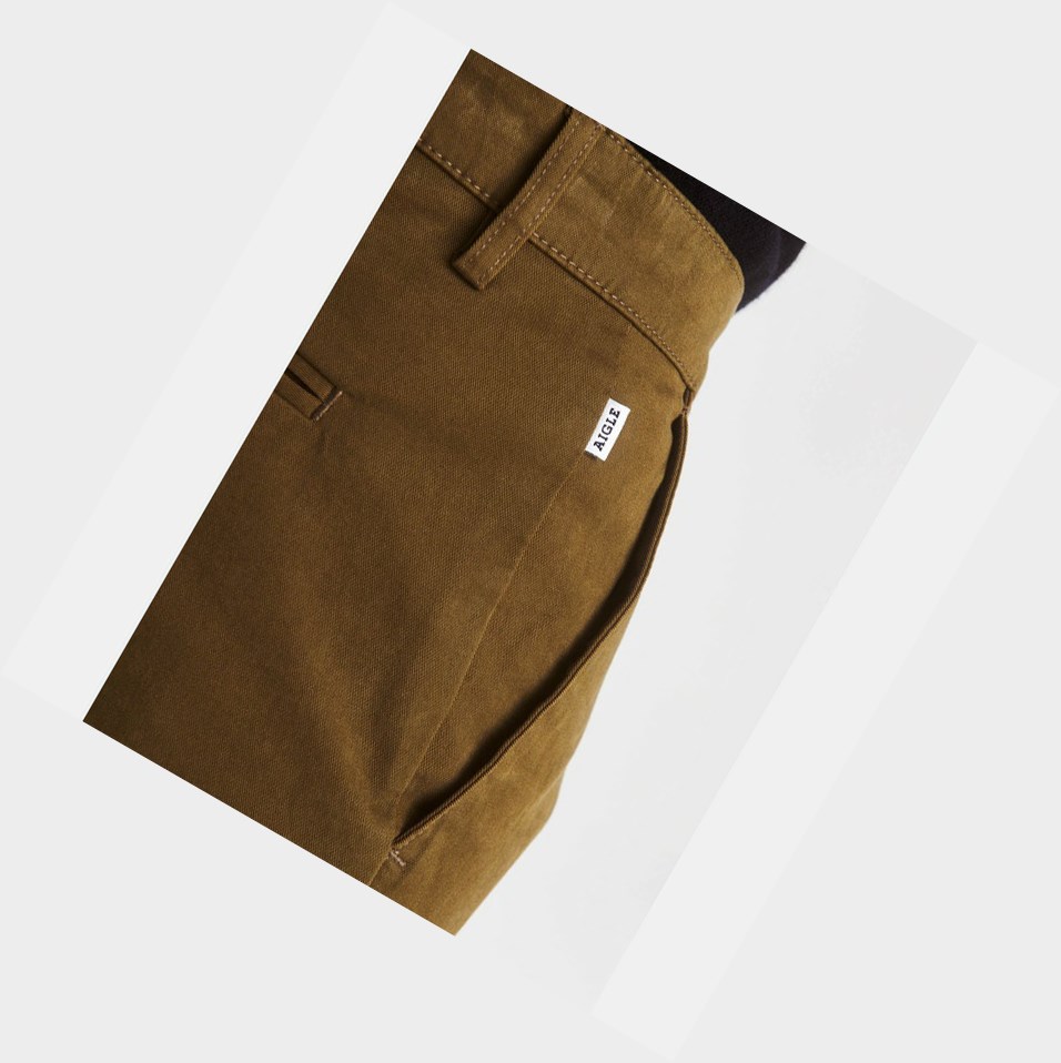 Khaki Men's Aigle The Essential Chino Pants | VXRK-73865