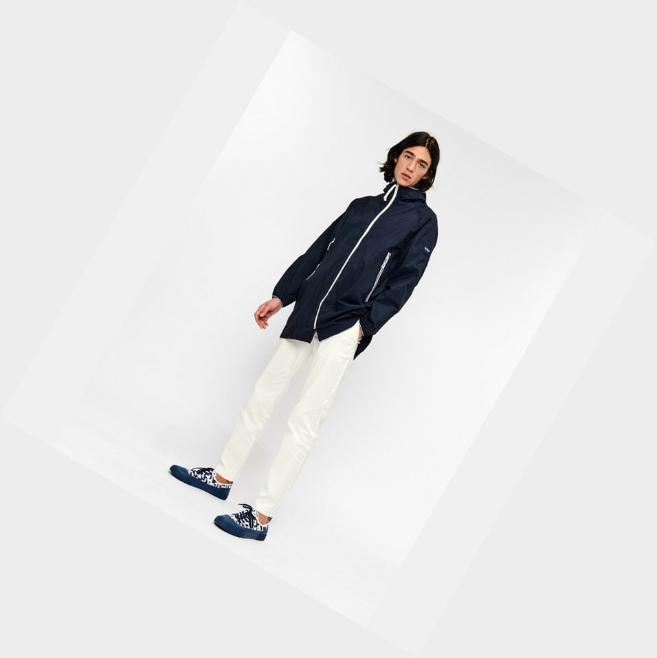 Navy Men's Aigle Waterproof & Packable Oversized Coats & Jackets | CAXR-09174