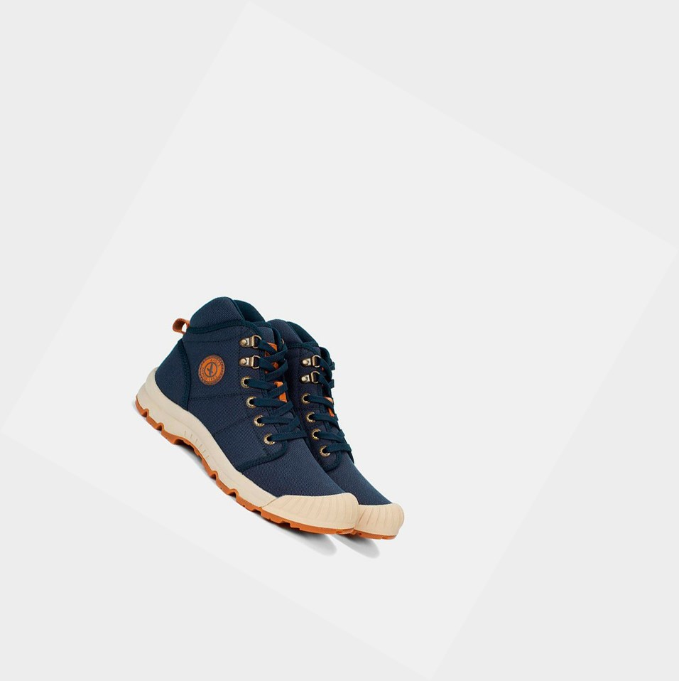 Navy Women's Aigle Canvas Adventurer's Hiking Shoes | REBH-08459