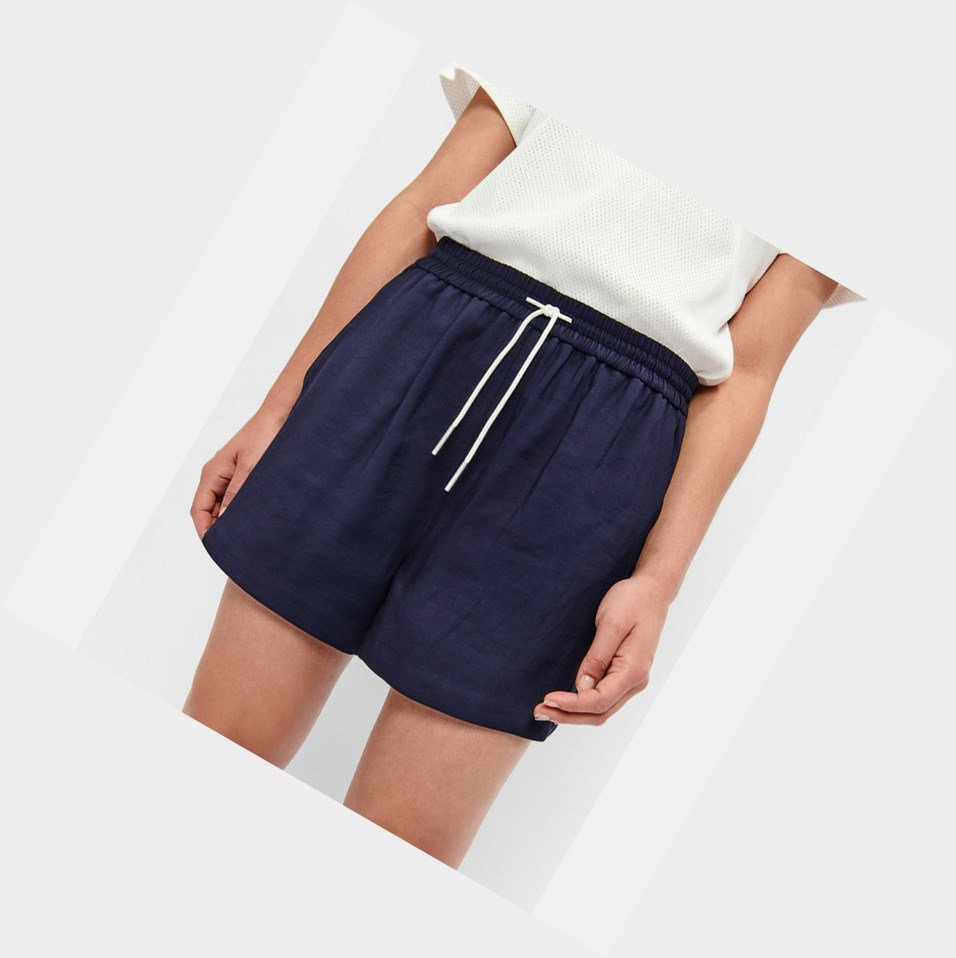 Navy Women's Aigle Loose-fitting Summer Shorts | RECD-14675