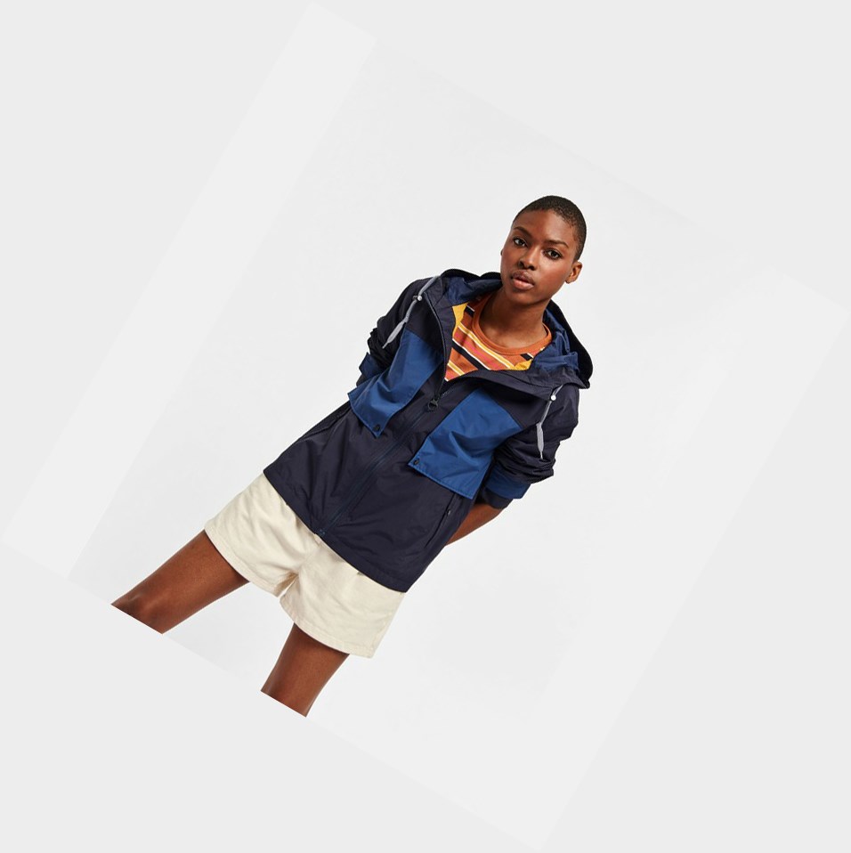 Navy Women's Aigle Short Waterproof & Windproof Coats & Jackets | POBY-69801