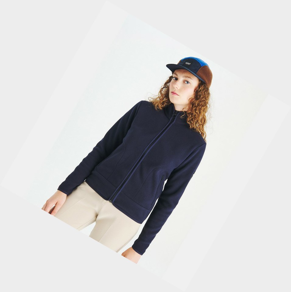 Navy Women's Aigle The Classic, Eco-designed Fleece Jackets | HUEB-01869