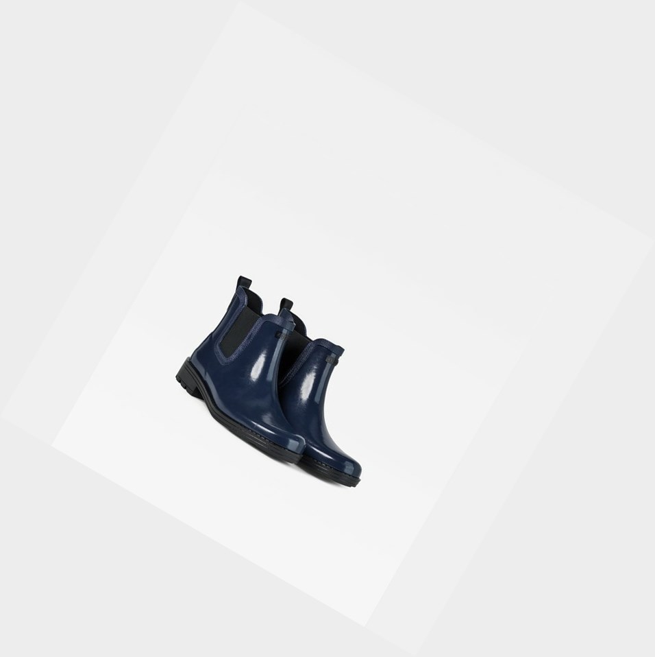 Navy Women's Aigle The Equestrian-inspired Ankle Rain Boots | MBRJ-49067