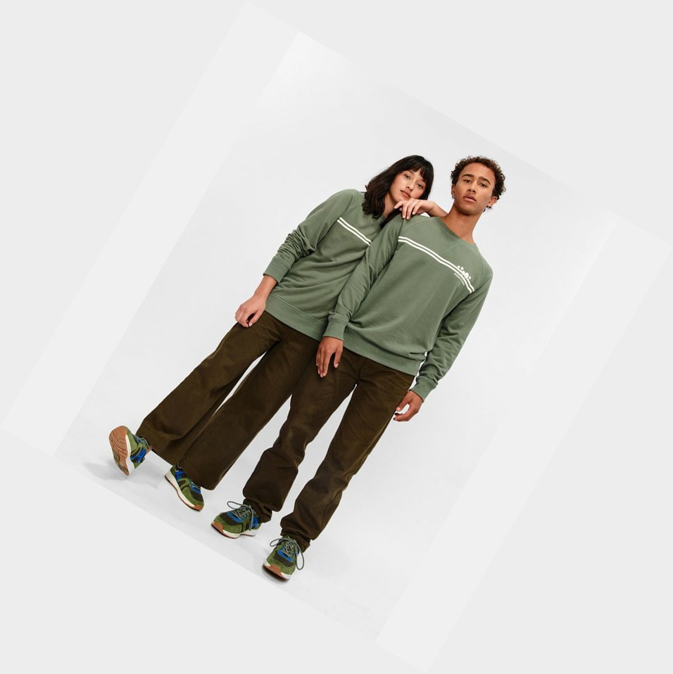 Olive Men's Aigle Crew Neck Sweatshirts | OYWU-90486