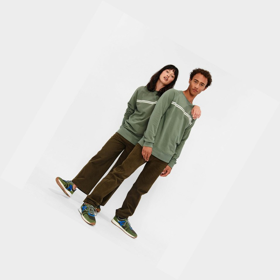 Olive Men's Aigle Crew Neck Sweatshirts | OYWU-90486