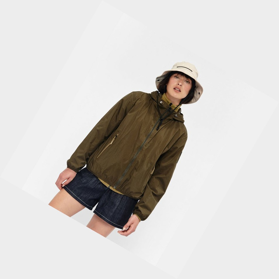 Olive Women's Aigle Packable & Water-repellent Bomber Coats & Jackets | ZXRF-95401