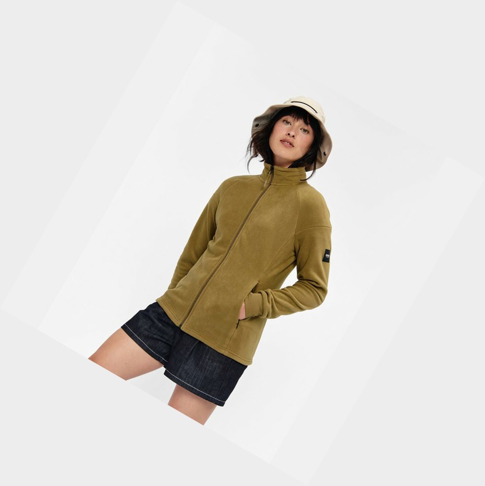 Olive Women's Aigle Warm Fleece Coats & Jackets | ZQUM-32498