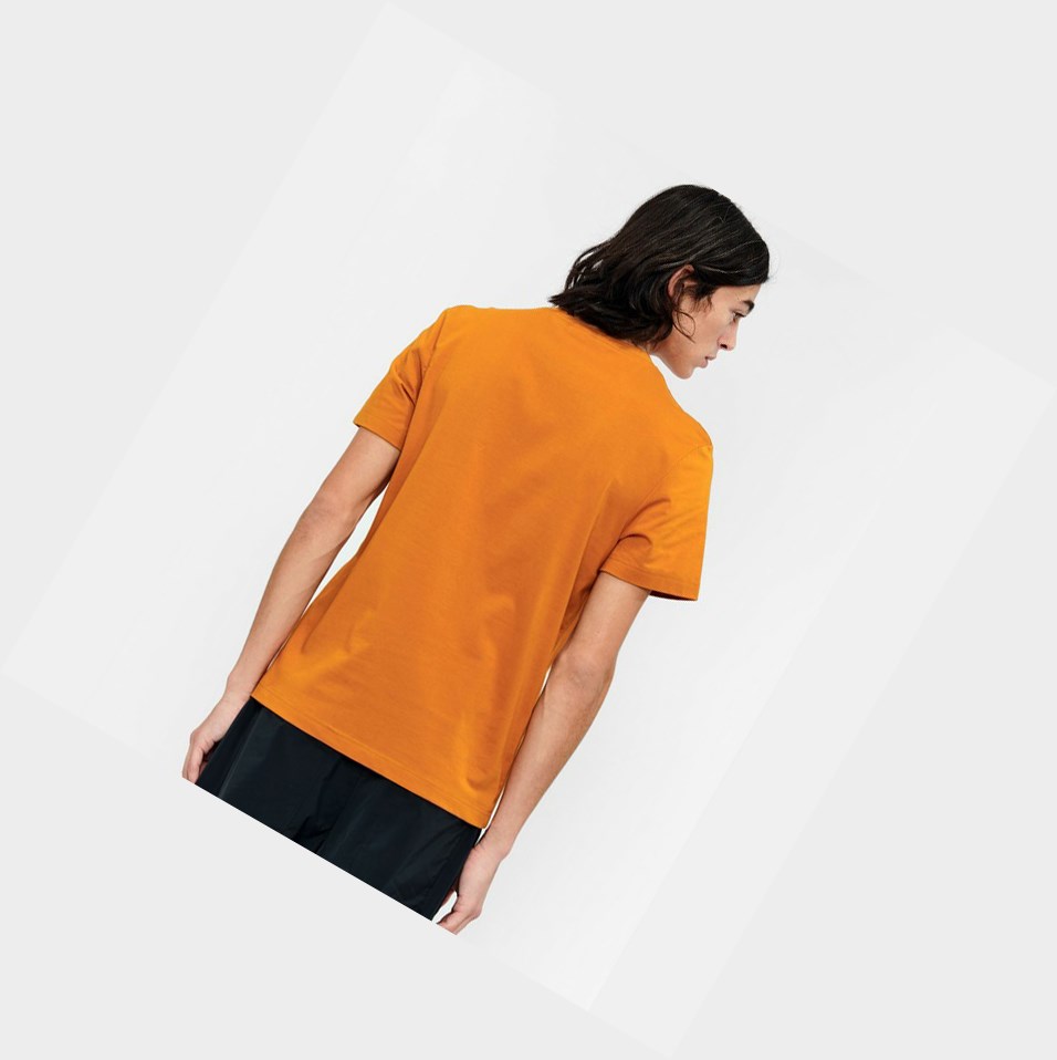 Orange Men's Aigle Technical Crew-neck T Shirts | QOKD-51206