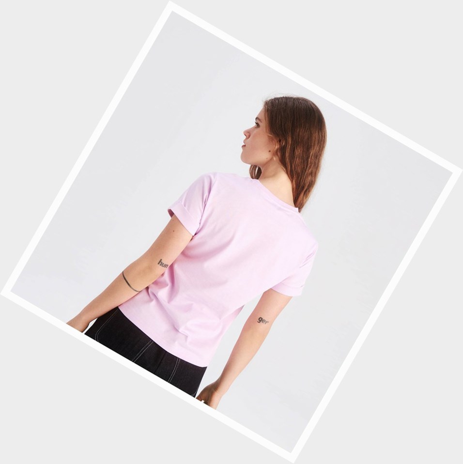 Pink Women's Aigle Technical Crew-neck T Shirts | VNBX-16529