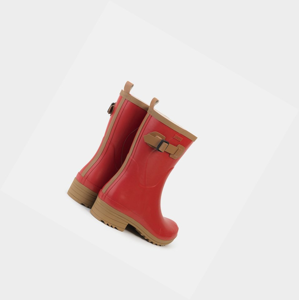 Red Women's Aigle Rubber Ankle Garden Boots | JGLO-45697