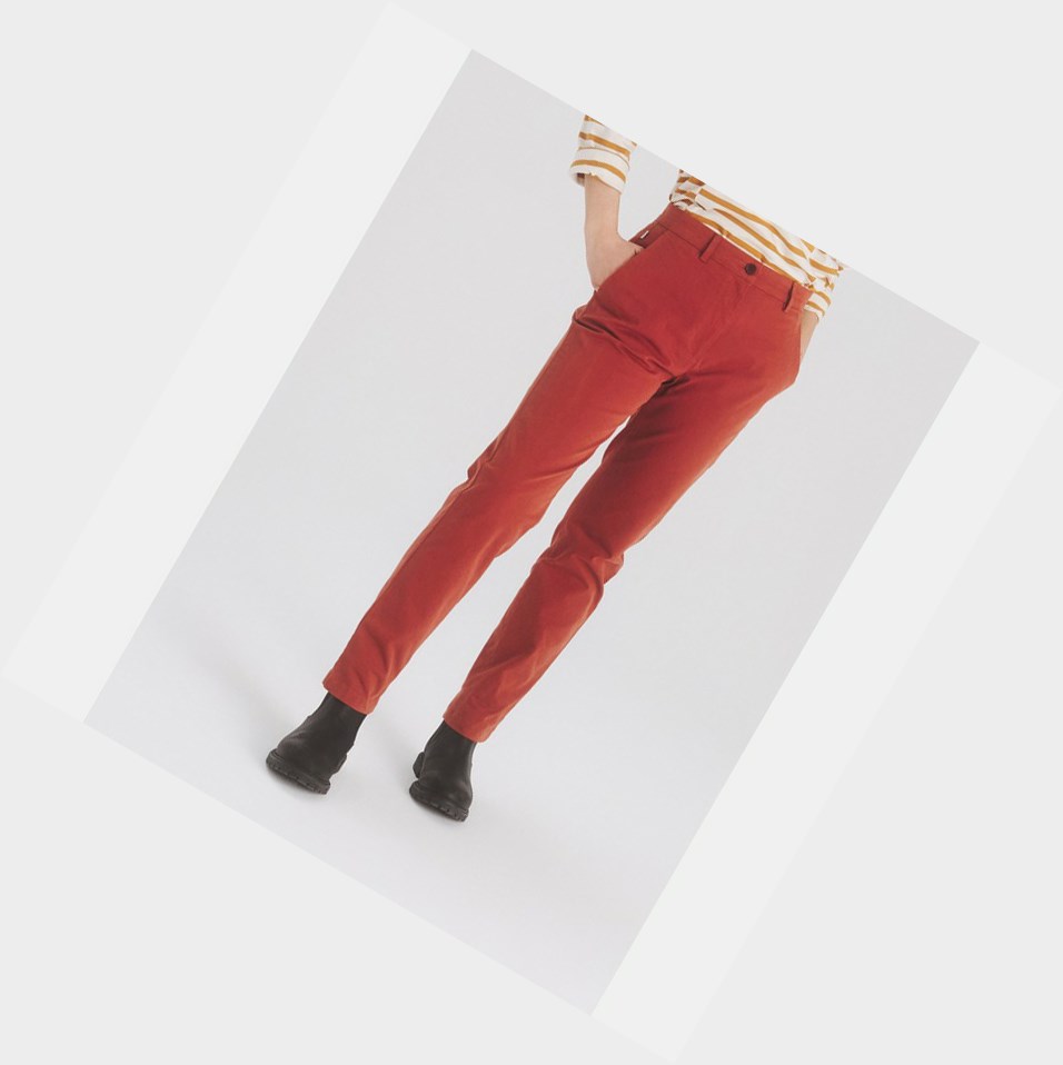 Red Women's Aigle The Cotton Chino Pants | AEKF-80597