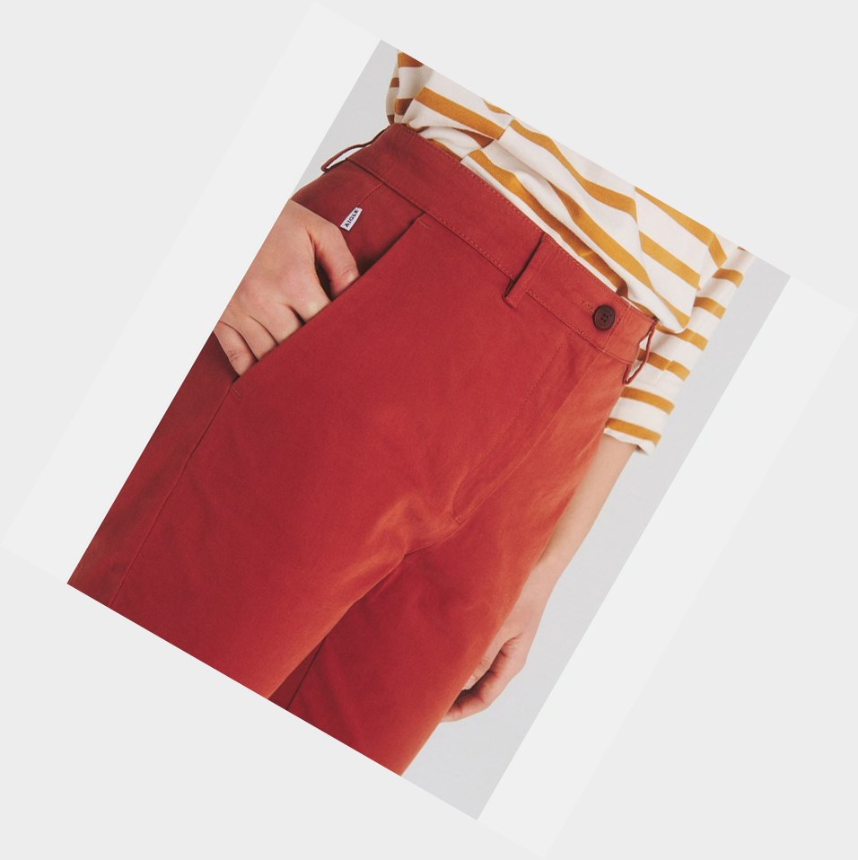 Red Women's Aigle The Cotton Chino Pants | AEKF-80597