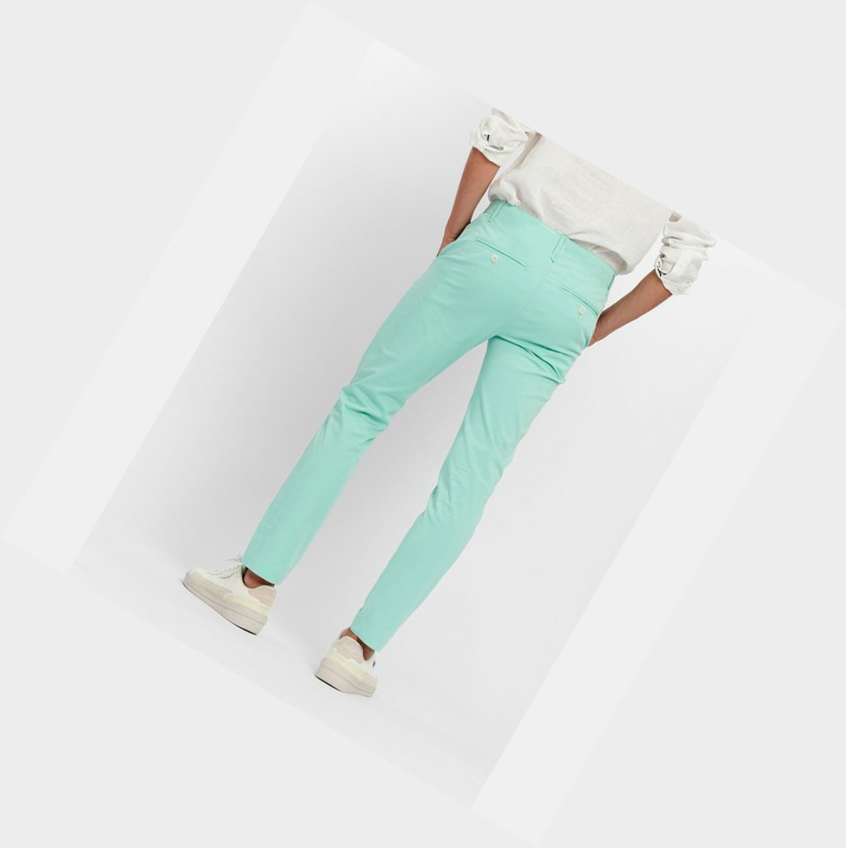 Turquoise Men's Aigle Cotton Chino Pants | SOWU-48730