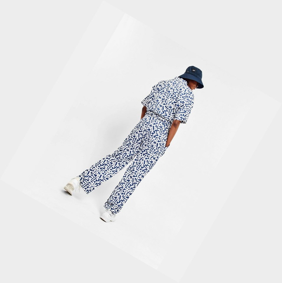 White / Black Women's Aigle Cotton Summer Jumpsuit Pants | YQME-74102