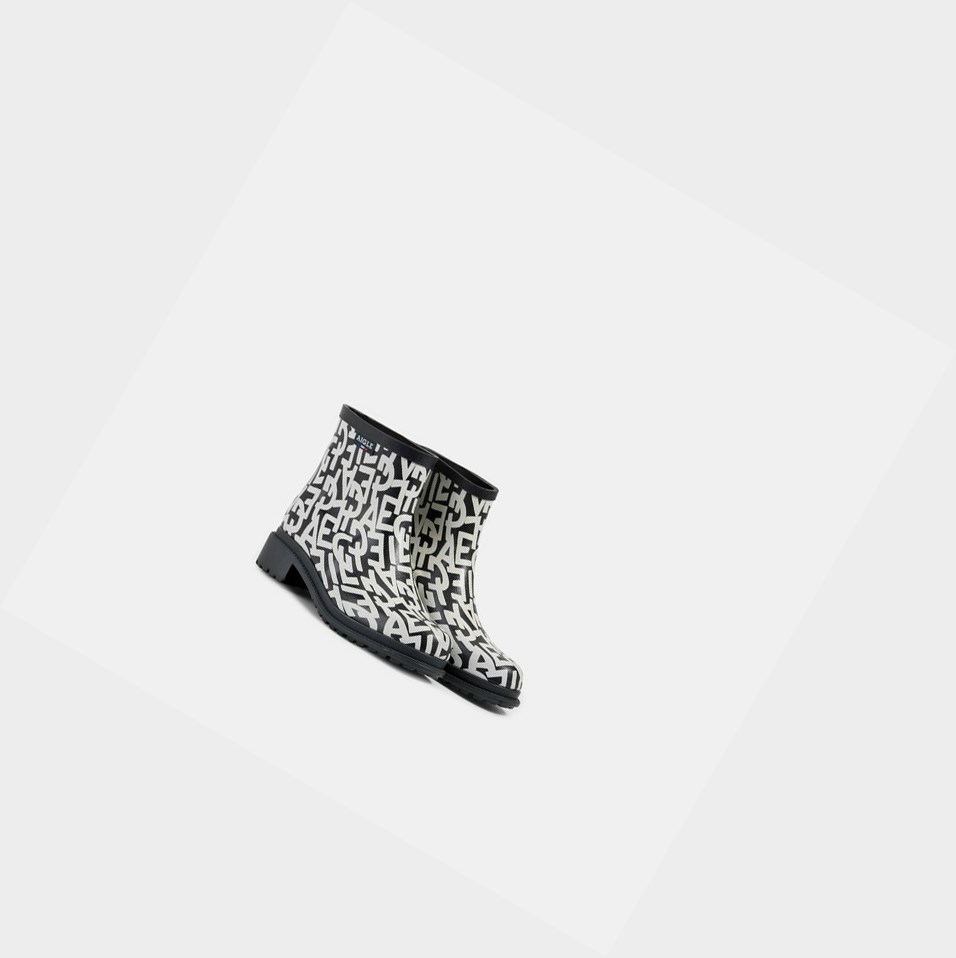 White / Black Women's Aigle The Urban Ankle Rain Boots | DWHU-63917