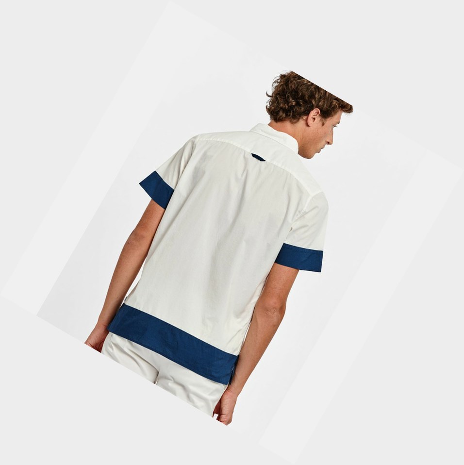 White Men's Aigle Nautical-sleeved Shirts | RHDB-80129