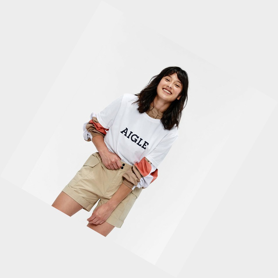 White Men's Aigle Technical T Shirts | SLPW-28746