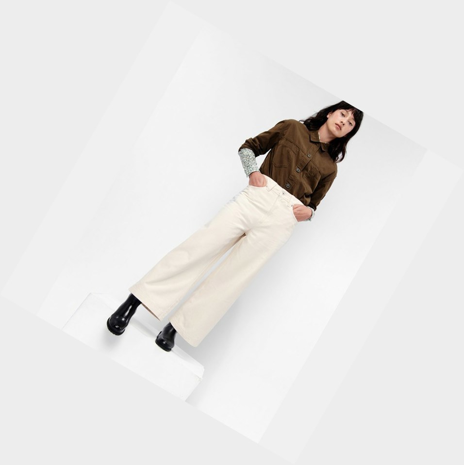 White Women\'s Aigle Recycled & Organic Cotton Wide-leg Pants | YAMW-38715