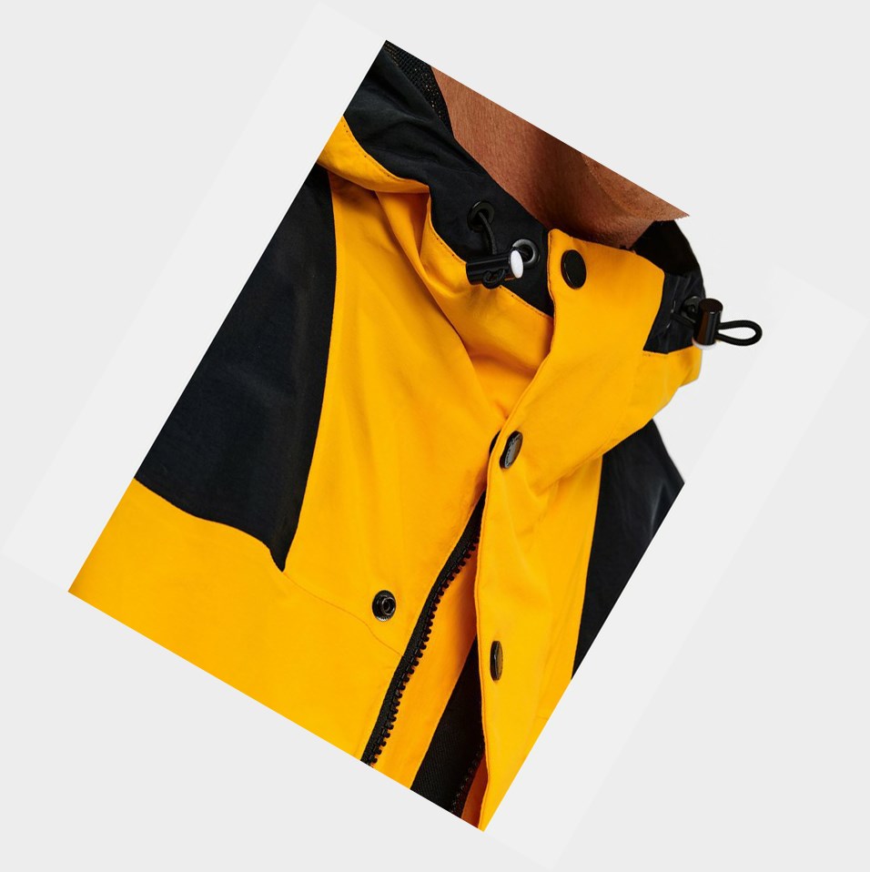 Yellow / Black Men's Aigle Waterproof Colour-block Parkas | ZYLE-61850