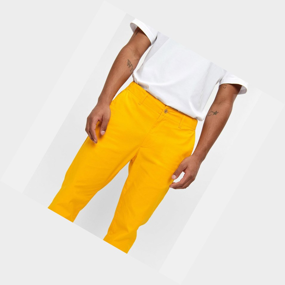 Yellow Men's Aigle Cotton Chino Pants | JVRN-62193