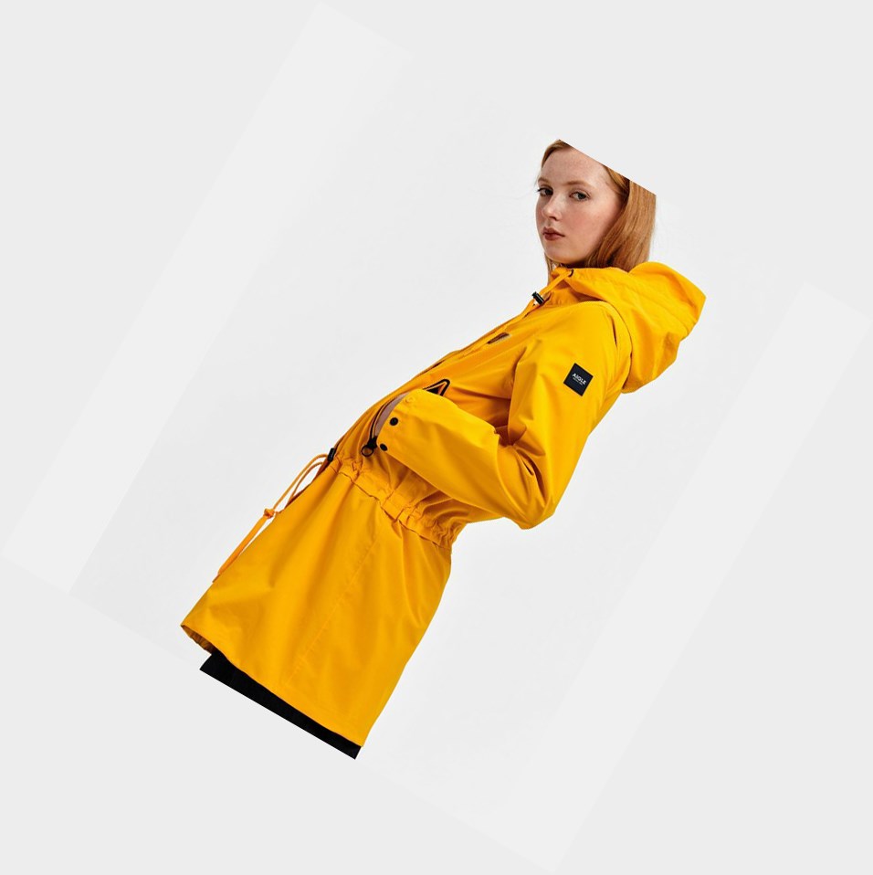 Yellow Women\'s Aigle Long Waterproof And Windproof Parkas | BJRG-59136