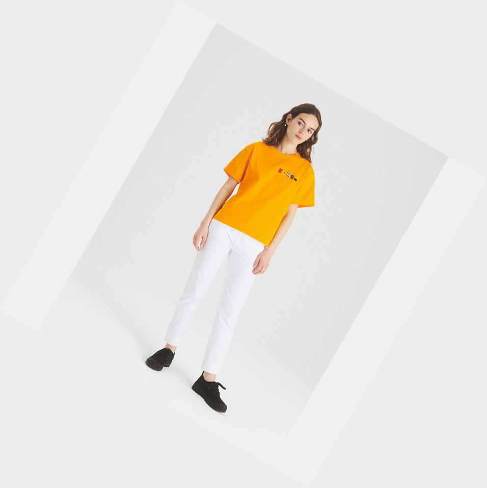 Yellow Women's Aigle Technical Crew-neck T Shirts | TZOM-61592