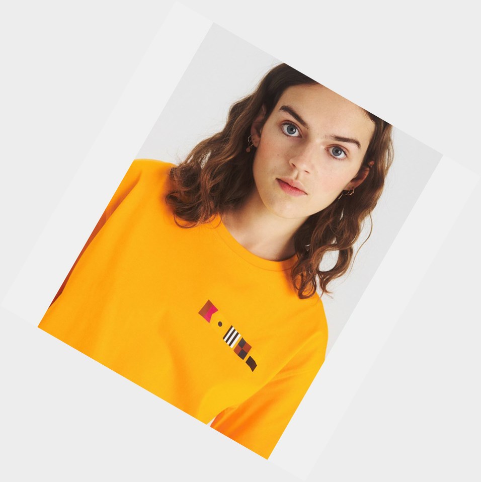 Yellow Women's Aigle Technical Crew-neck T Shirts | TZOM-61592